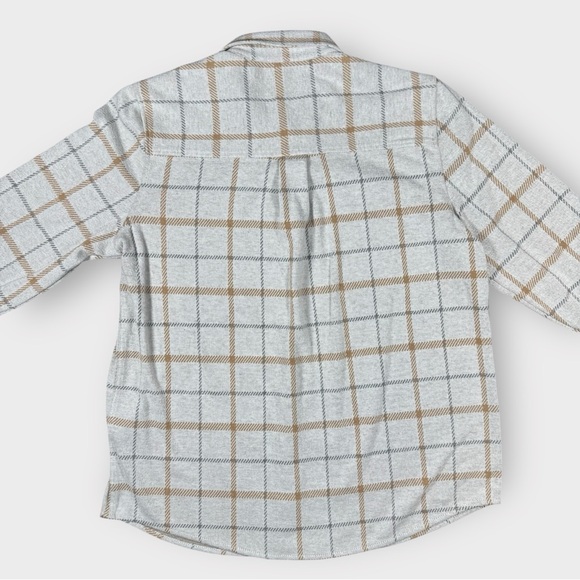 Faherty Women’s Large Legend Sweater Shirt Gray Brown Plaid Soft Knit Button Up - Picture 3 of 12